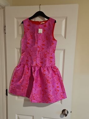 Jcrew Crewcuts Pink Floral Jacquard Party Dress
